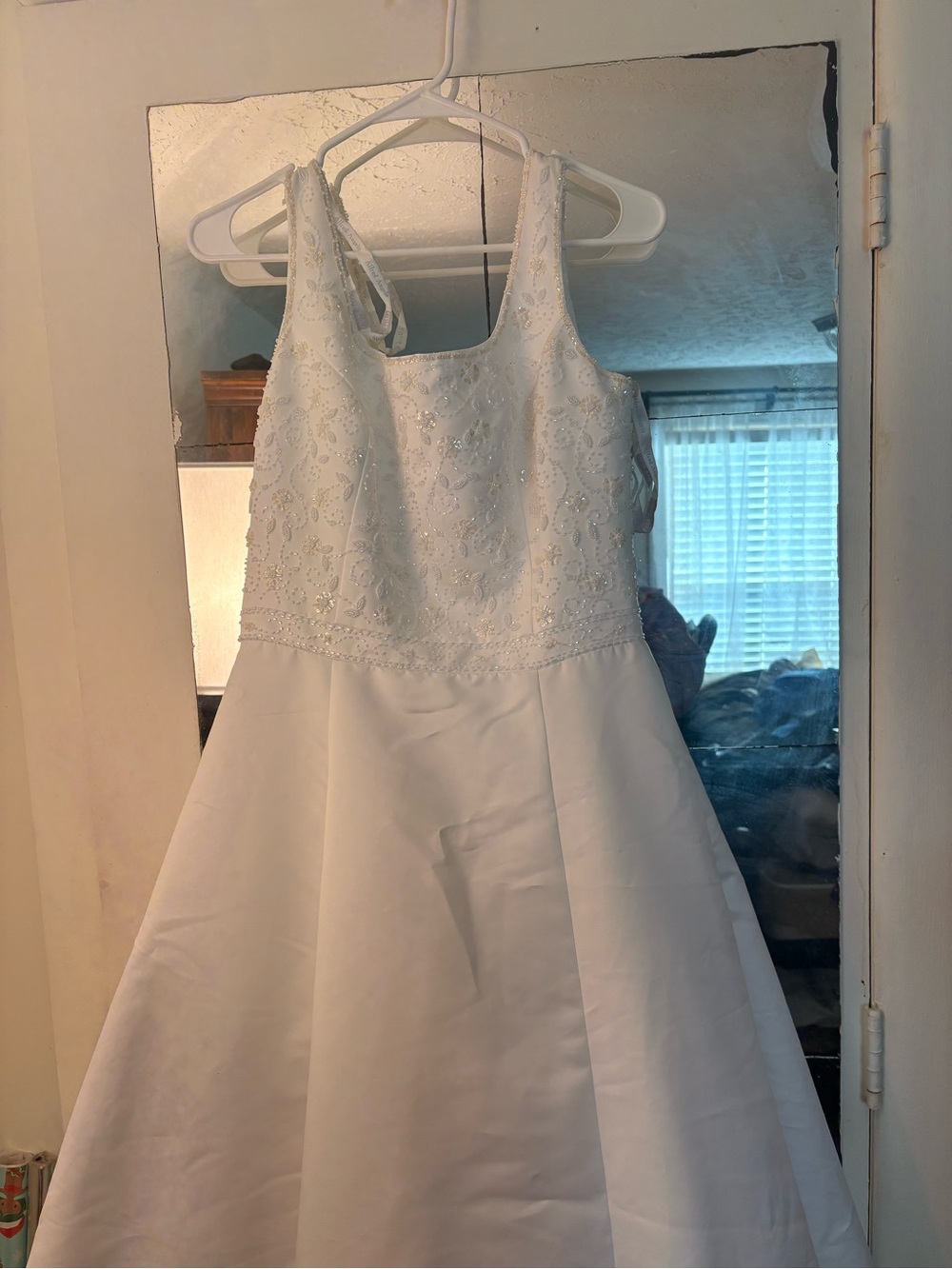 Alfred Angelo White Beaded A-Line Wedding Dress
